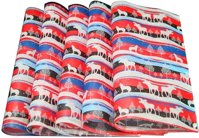 50 Pcs DIY Christmas Deer Baking Paper Candy Hamburger Wrapping Paper Oil-Proof Wax Paper