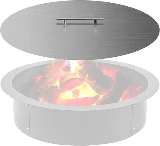 VEVOR Fire Pit Lid Round 20 Inch Fire Pit Ring Lid 1.5 mm Thick 304 Stainless Steel Fire Pit Burner Cover for Round Patio Fire Pit