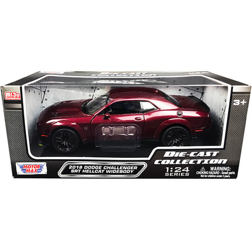 2018 Dodge Challenger SRT Hellcat Widebody Burgundy Metallic "Die-Cast Collection" Series 1/24 Diecast Model Car by Motormax
