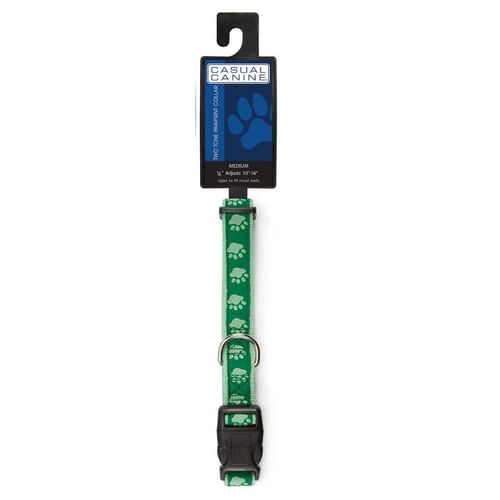 Casual Canine Two-Tone Pawprint Collars 14-20 in Pink