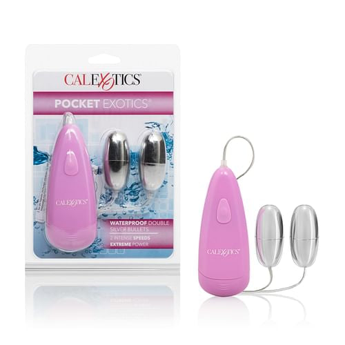 Pocket Exotics Waterproof Double Silver Bullets - Pink
